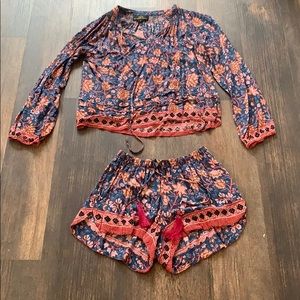 Anthropologie two peice set! Shorts and shirt!